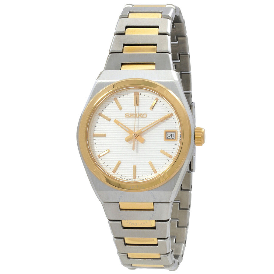 Seiko Classic Quartz White Dial Two-Tone Ladies Watch SUR578P1 - Dawson Watches