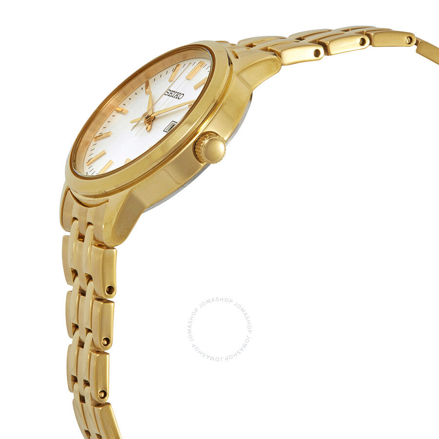 Seiko Classic Quartz White Dial Yellow Gold-tone Ladies Watch SUR412 - Dawson Watches #2