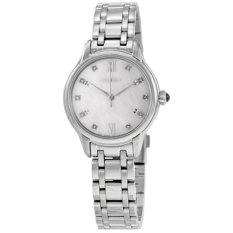 Seiko Core Quartz Diamond Mother of Pearl Dial Ladies Watch SRZ537P1 - Dawson Watches