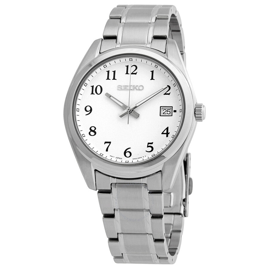 Seiko Core Quartz White Dial Men's Watch SUR459P1 - Dawson Watches