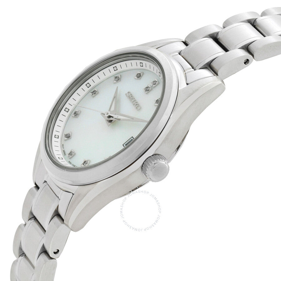 Seiko Diamond Quartz Mother of Pearl Dial Ladies Watch SUR579P1 - Dawson Watches #2