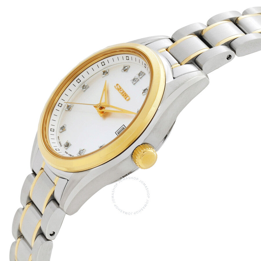 Seiko Diamonds Quartz Silver Dial Two-Tone Ladies Watch SUR582P1 - Dawson Watches #2