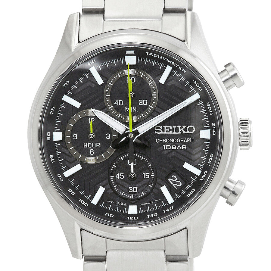 Seiko Dress Chronograph Quartz Black Dial Men's Watch SSB419P1 - Dawson Watches #4