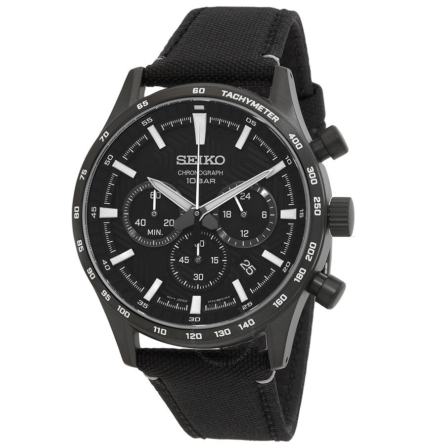 Seiko Essentials Chronograph Quartz Black Dial Men's Watch SSB417 - Dawson Watches