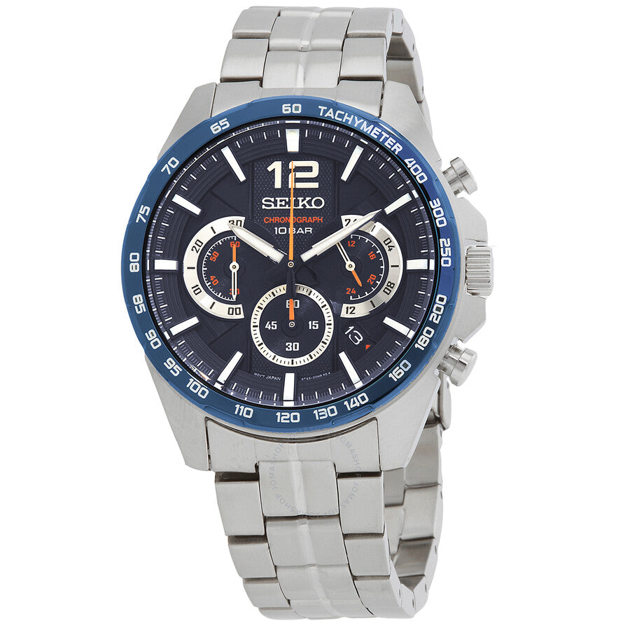 Seiko Essentials Chronograph Quartz Blue Dial Men's Watch SSB345P1 - Dawson Watches