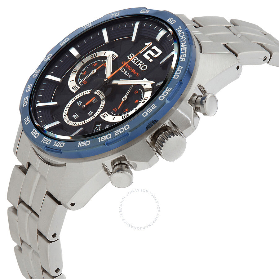 Seiko Essentials Chronograph Quartz Blue Dial Men's Watch SSB345P1 - Dawson Watches #2