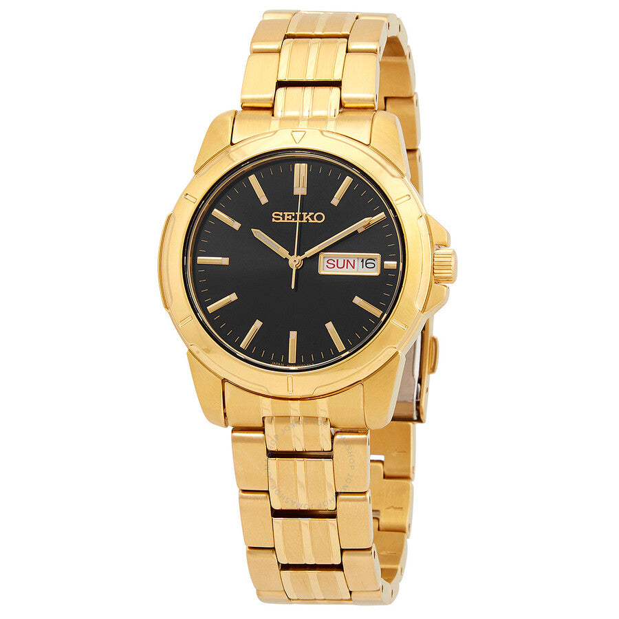 Seiko Essentials Quartz Black Dial Men's Watch SUR358 - Dawson Watches