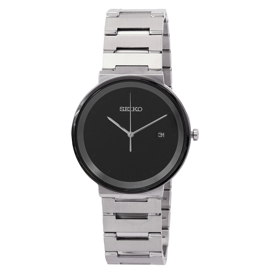 Seiko Essentials Quartz Black Dial Men's Watch SUR485 - Dawson Watches