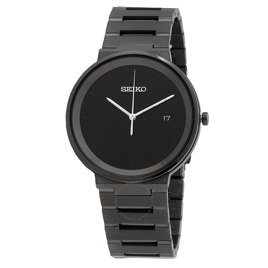 Seiko Essentials Quartz Black Sunray Dial Men's Watch SUR487 - Dawson Watches