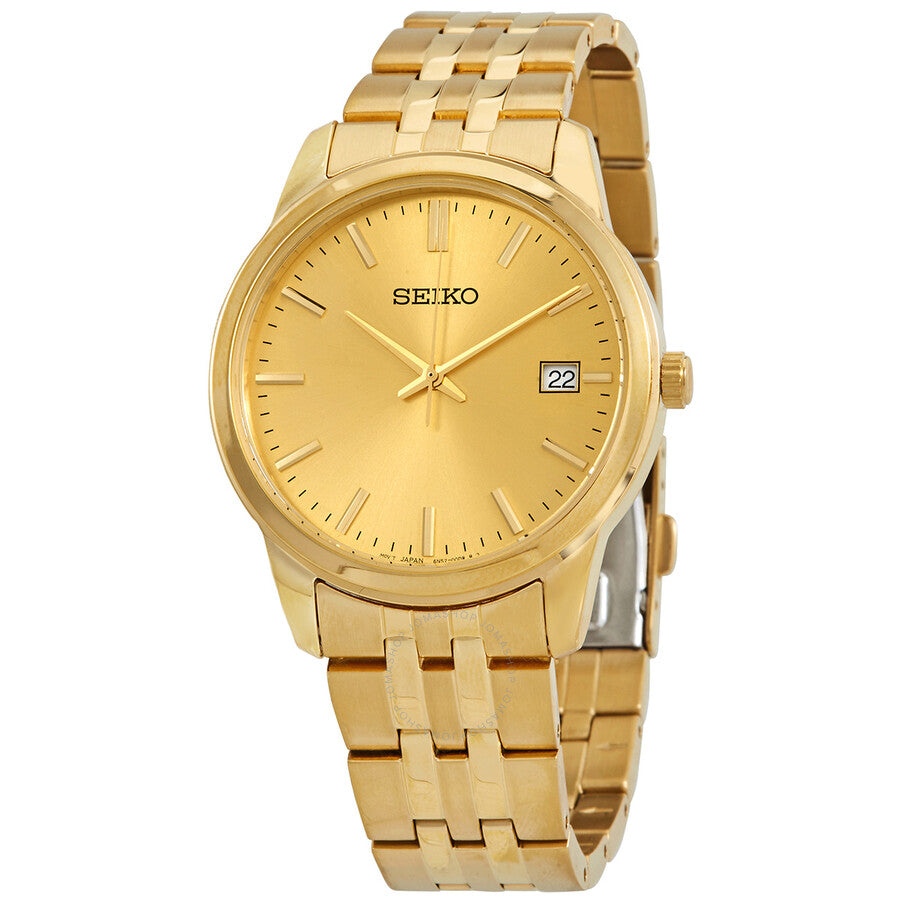 Seiko Essentials Quartz Champagne Dial Men's Watch SUR442 - Dawson Watches