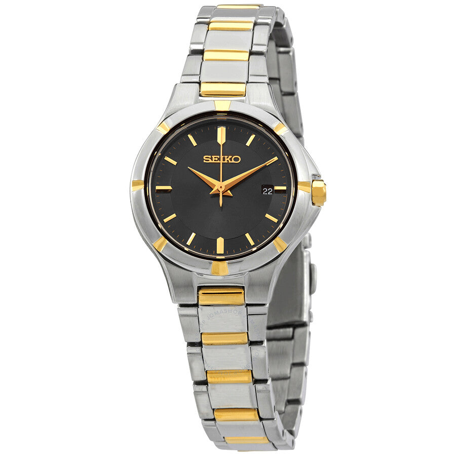 Seiko Essentials Quartz Charcoal Sunray Dial Ladies Watch SUR414 - Dawson Watches