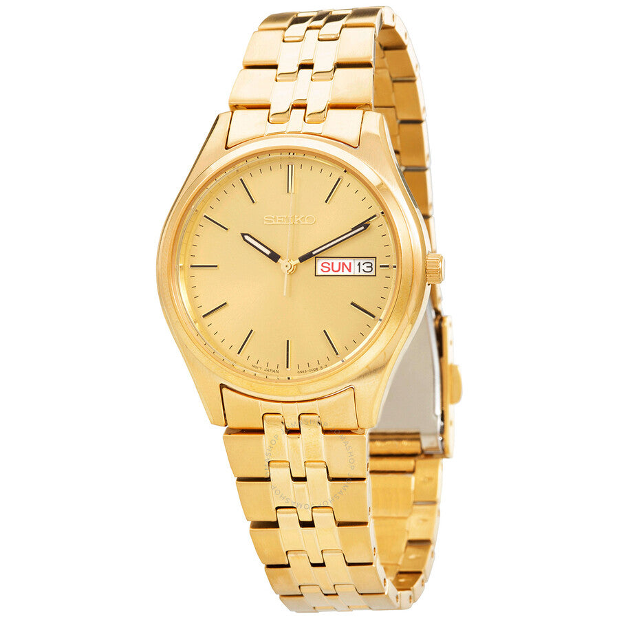 Seiko Essentials Quartz Gold Dial Men's Watch SUR434 - Dawson Watches