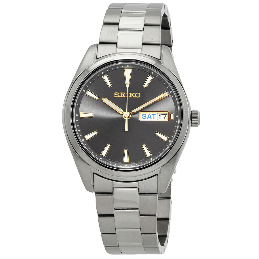 Seiko Essentials Quartz Charcoal Dial Men's Watch SUR343P1 - Dawson Watches