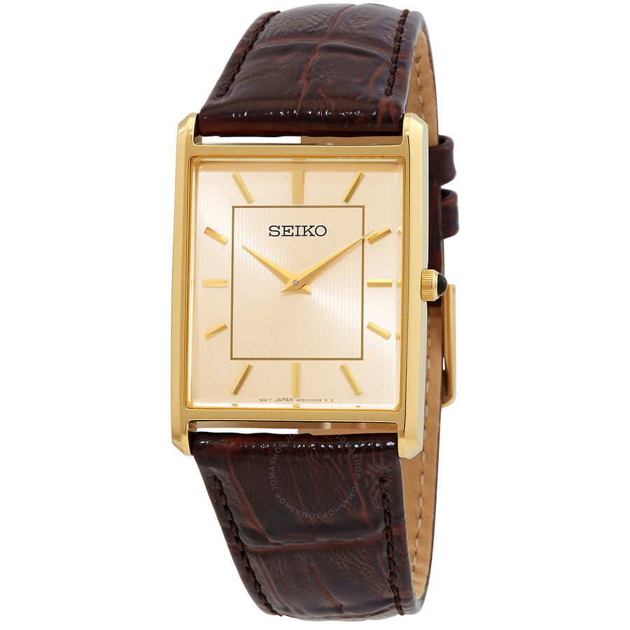 Seiko Essentials Quartz Light Champagne Dial Men's Watch SWR064 - Dawson Watches