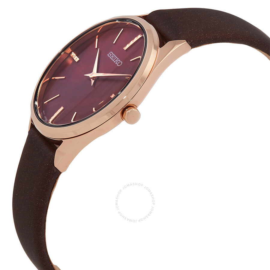 Seiko Essentials Quartz Bordeaux Dial Ladies Watch SWR082 - Dawson Watches #2