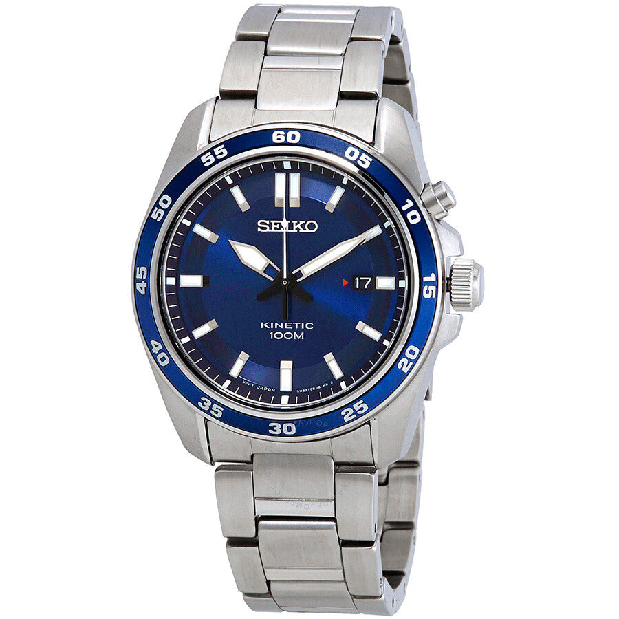 Seiko Kinetic Blue Dial Stainless Steel Men's Watch SKA783 - Dawson Watches