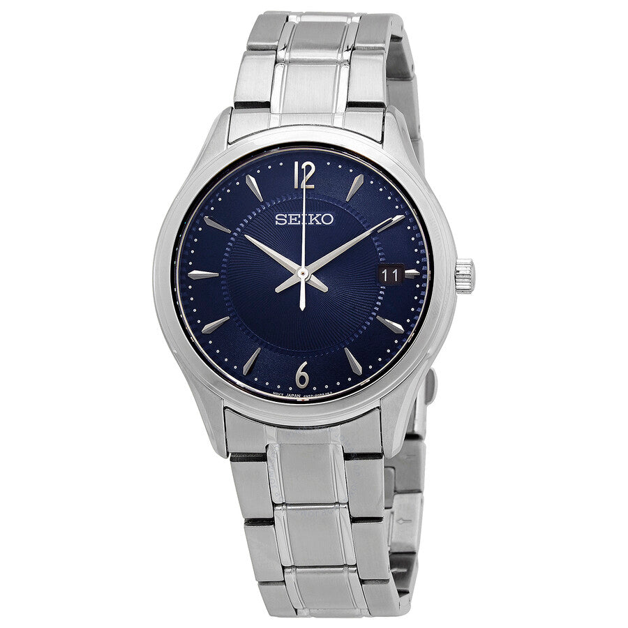 Seiko Essentials Quartz Blue Dial Stainless Steel Men's Watch SUR419 - Dawson Watches