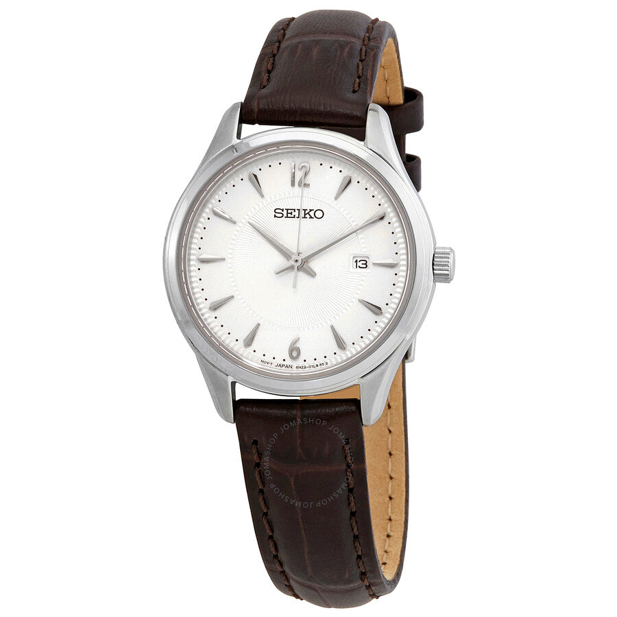 Seiko Essentials Noble Quartz Silver Dial Ladies Watch SUR427 - Dawson Watches