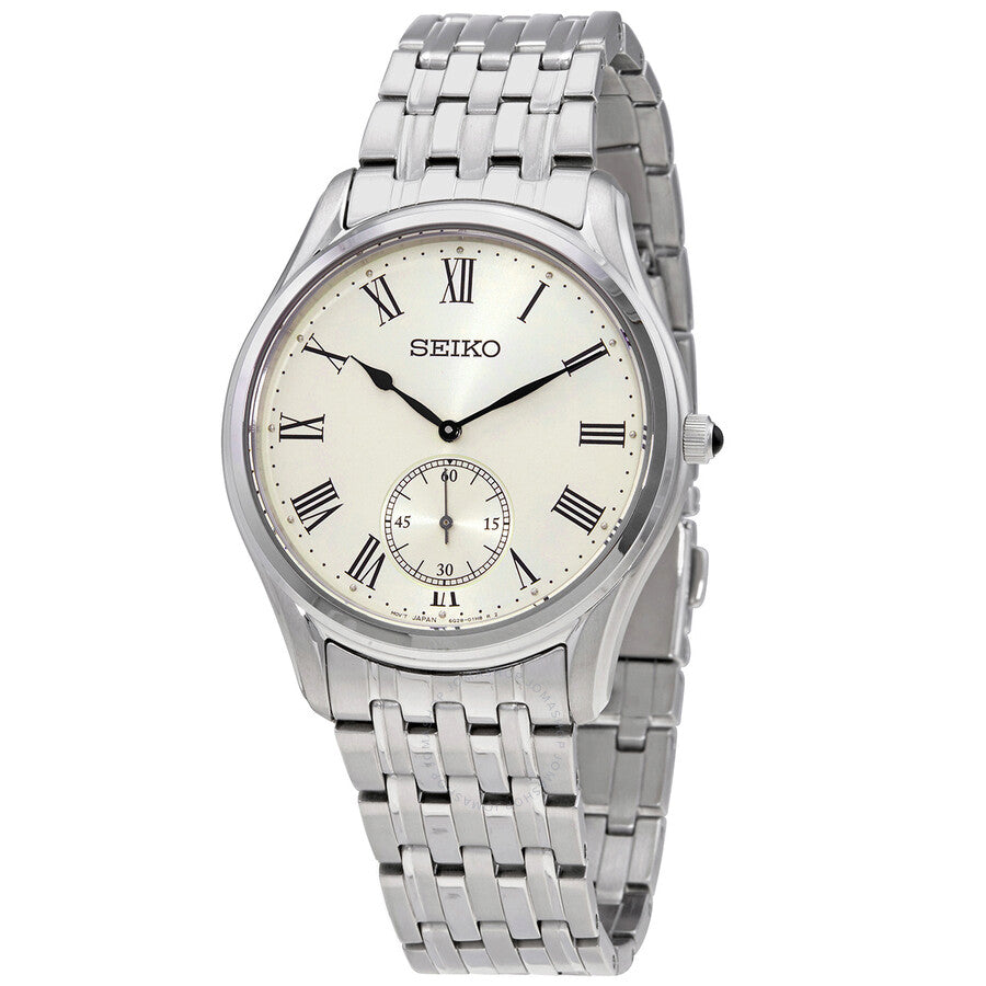 Seiko Quartz Cream Dial Stainless Steel Men's Watch SRK047P1 - Dawson Watches