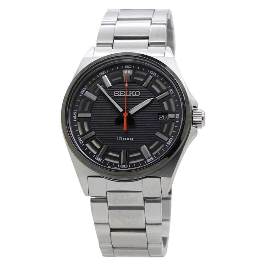 Seiko Quartz Crystal Black Dial Men's Watch SUR507P1 - Dawson Watches