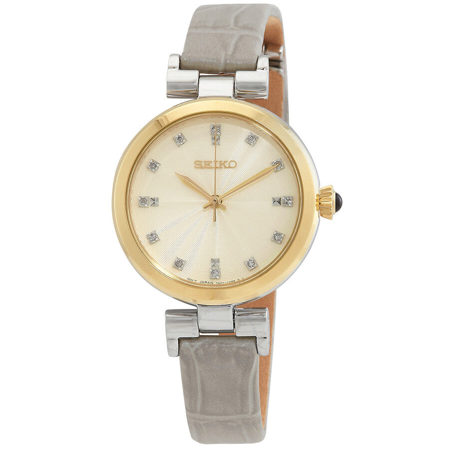Seiko Quartz Diamond Champagne Dial Ladies Watch SRZ546P1 - Dawson Watches