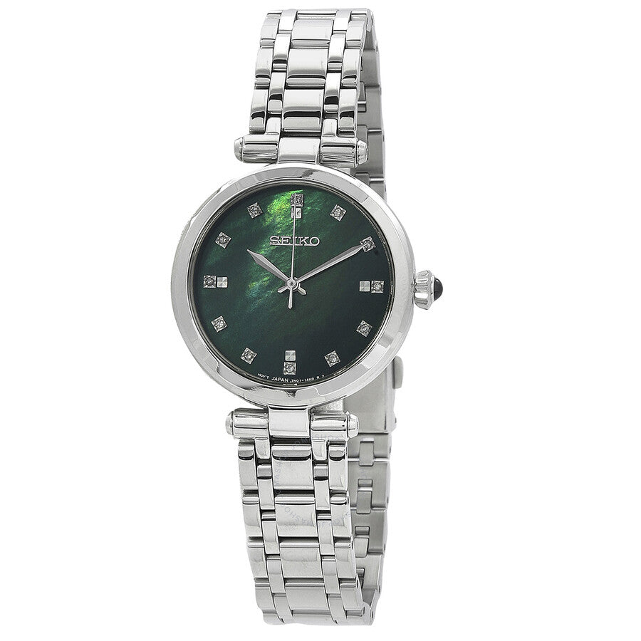 Seiko Quartz Diamond Green Dial Ladies Watch SRZ535P1 - Dawson Watches