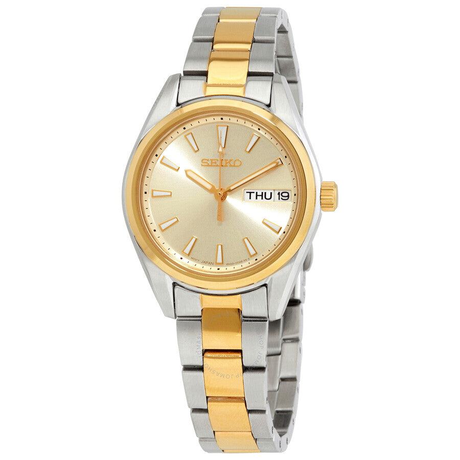 Seiko Quartz Gold Dial Two-tone Ladies Watch SUR354P1 - Dawson Watches