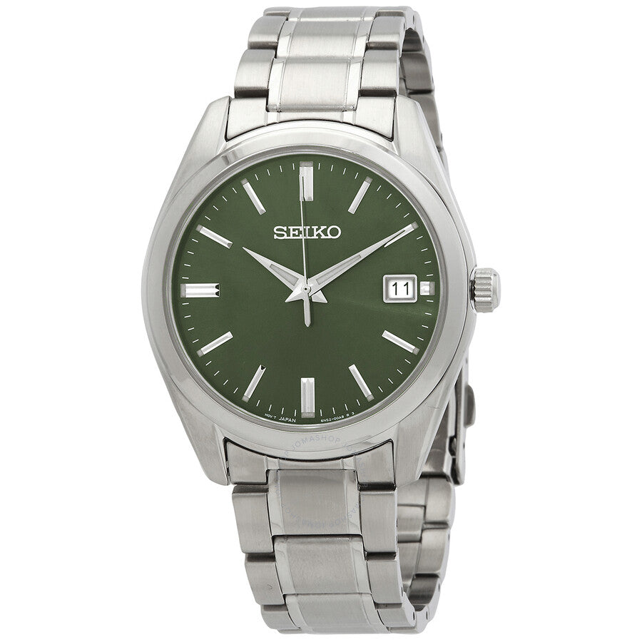Seiko Essentials Quartz Green Dial Men's Watch SUR527 - Dawson Watches