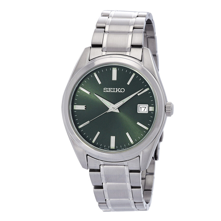 Seiko Quartz Green Dial Men's Watch SUR527P1 - Dawson Watches