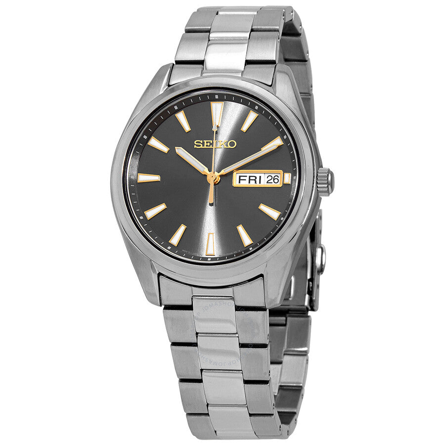 Seiko Essentials Quartz Charcoal Dial Men's Watch SUR343 - Dawson Watches
