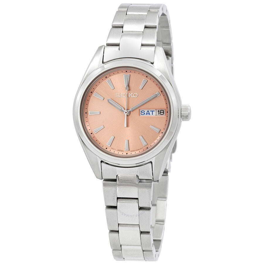 Seiko Quartz Peach Dial Ladies Watch SUR351P1 - Dawson Watches