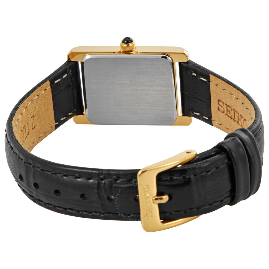 Seiko Quartz White Dial Black Leather Ladies Watch SWR054 - Dawson Watches #3