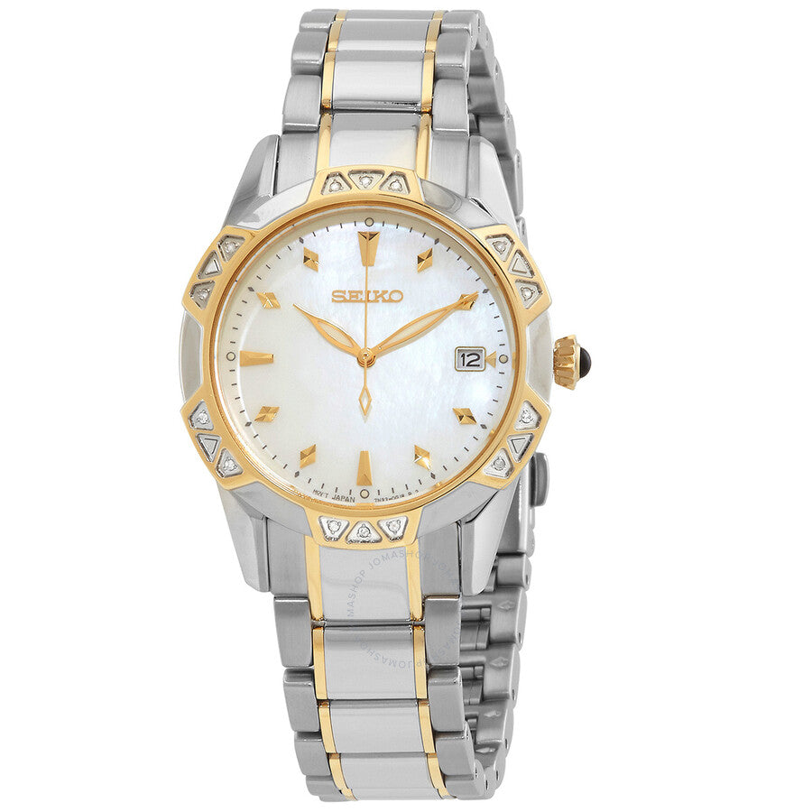 Seiko Quartz White Dial Two-tone Ladies Watch SKK728P1 - Dawson Watches