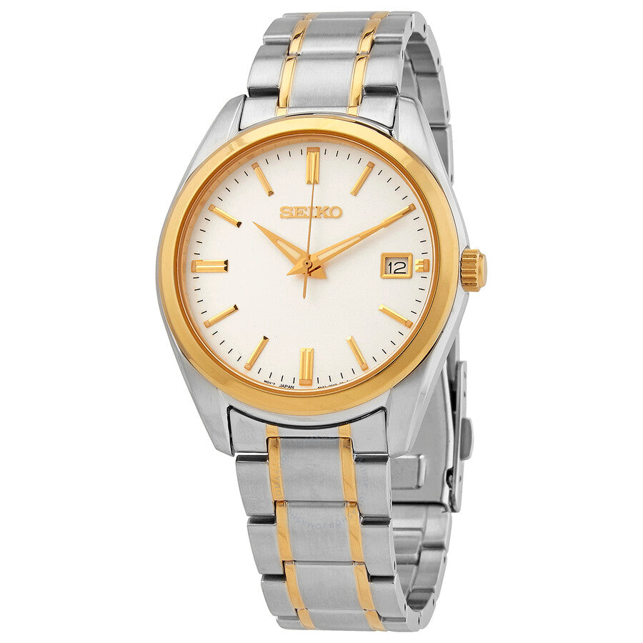 Seiko Quartz White Dial Two-tone Men's Watch SUR312P1 - Dawson Watches