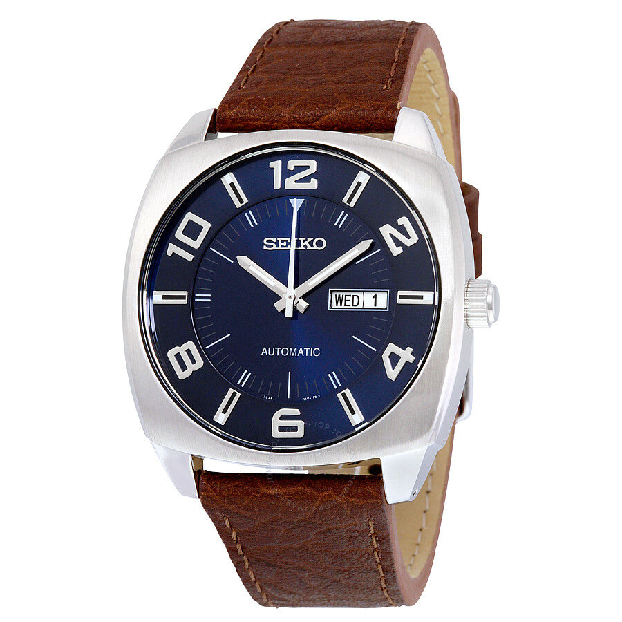 Seiko Recraft Automatic Blue Dial Brown Leather Men's Watch SNKN37 - Dawson Watches