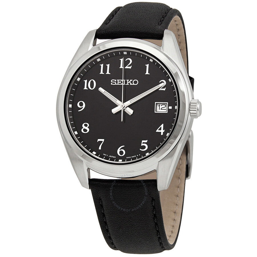 Seiko Sapphire Quartz Black Dial Men's Watch SUR461P1 - Dawson Watches