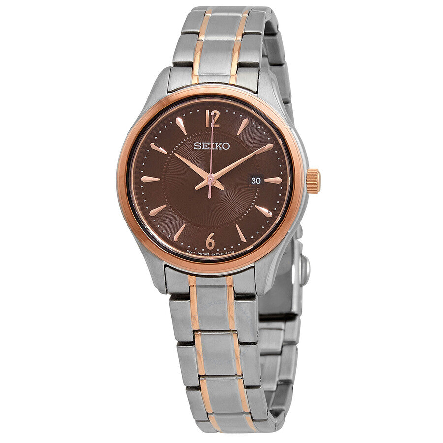 Seiko Sapphire Quartz Brown Dial Ladies Watch SUR476P1 - Dawson Watches
