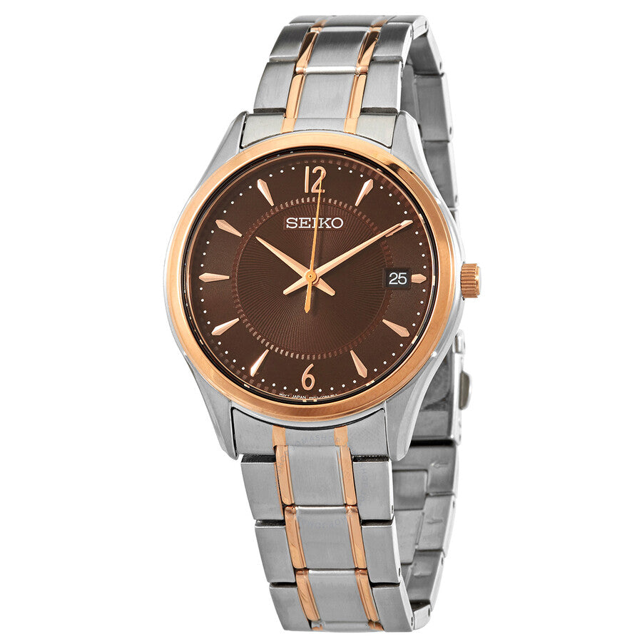 Seiko Sapphire Quartz Brown Dial Men's Watch SUR470P1 - Dawson Watches