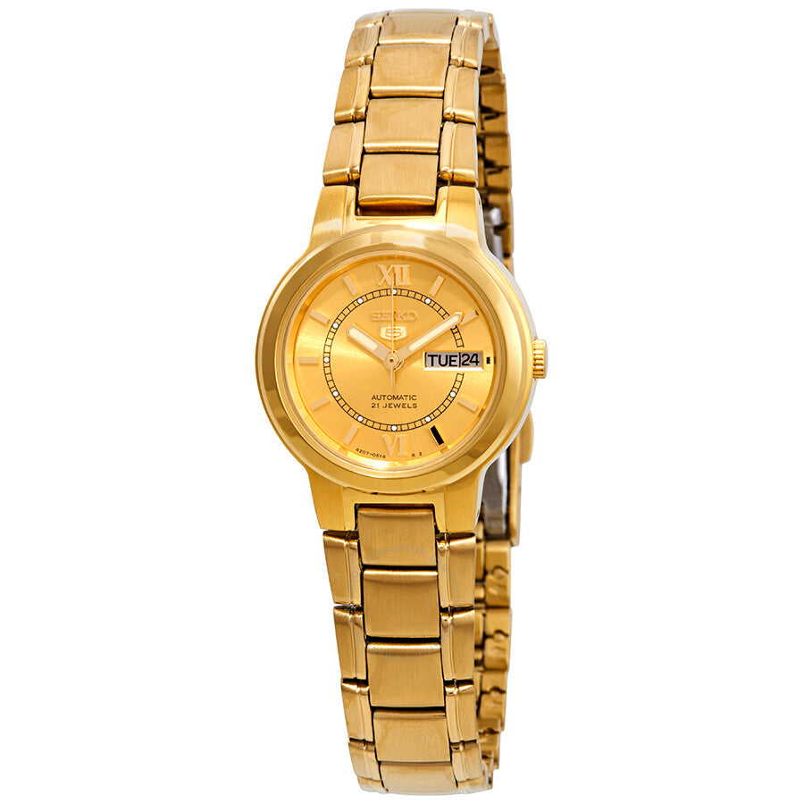 Seiko Series 5 Automatic Gold Dial Ladies Watch SYME58 - Dawson Watches