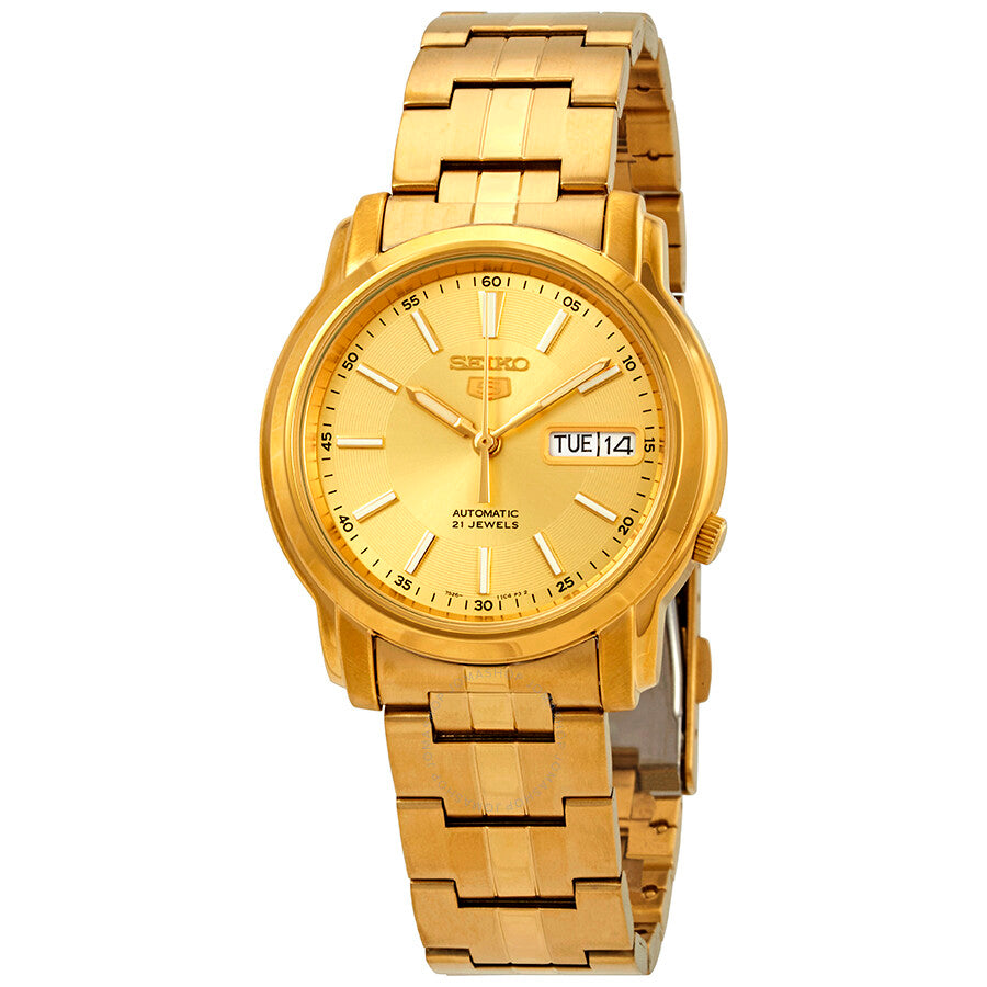 Seiko Series 5 Automatic Gold Dial Yellow Gold-tone Men's Watch SNKL86 - Dawson Watches