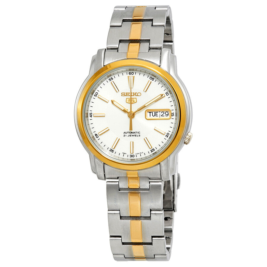 Seiko Series 5 Automatic White Dial Two-tone Men's Watch SNKL84 - Dawson Watches