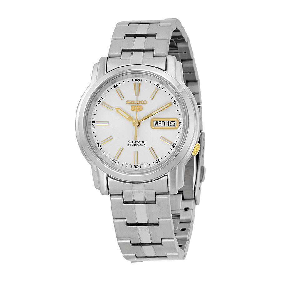 Seiko 5 Automatic Silver Dial Stainless Steel Men's Watch SNKL77 - Dawson Watches