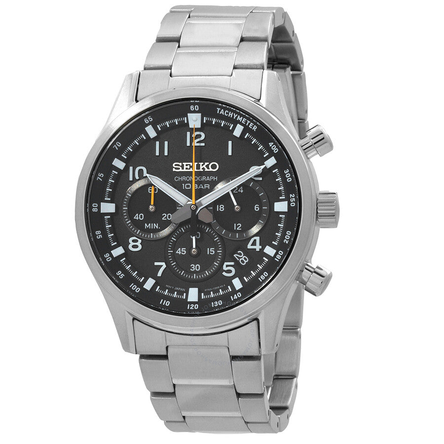 Seiko Sport Chronograph Quartz Black Dial Men's Watch SSB447P1 - Dawson Watches