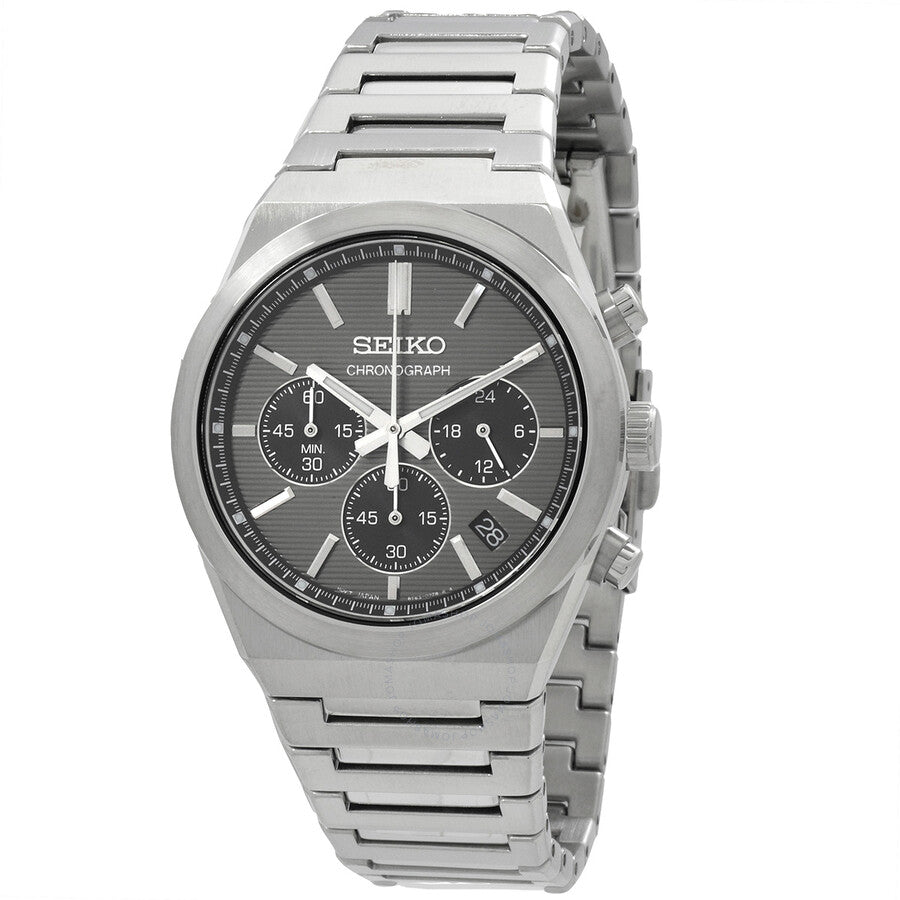 Seiko Sport Chronograph Quartz Grey Dial Men's Watch SSB455P1 - Dawson Watches