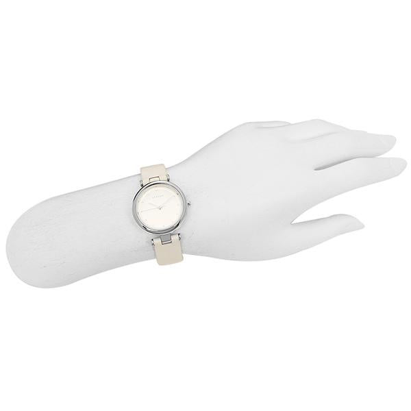 Skagen Tanja Silver Dial White Leather Ladies Watch SKW2517