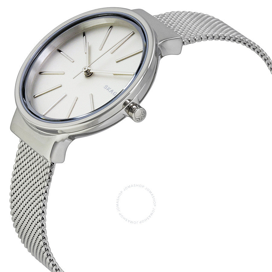 Skagen Ancher White Dial Stainless Steel Mesh Ladies Watch SKW2478