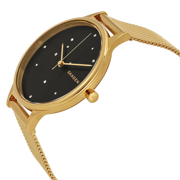 Skagen Anita Black Crystal-Dotted Dial Ladies Watch SKW2385