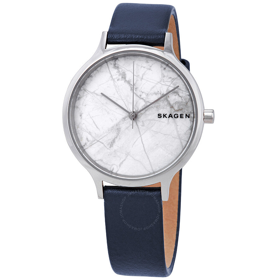 Skagen Anita White Dial Blue leather Ladies Watch SKW2719 - Dawson Watches
