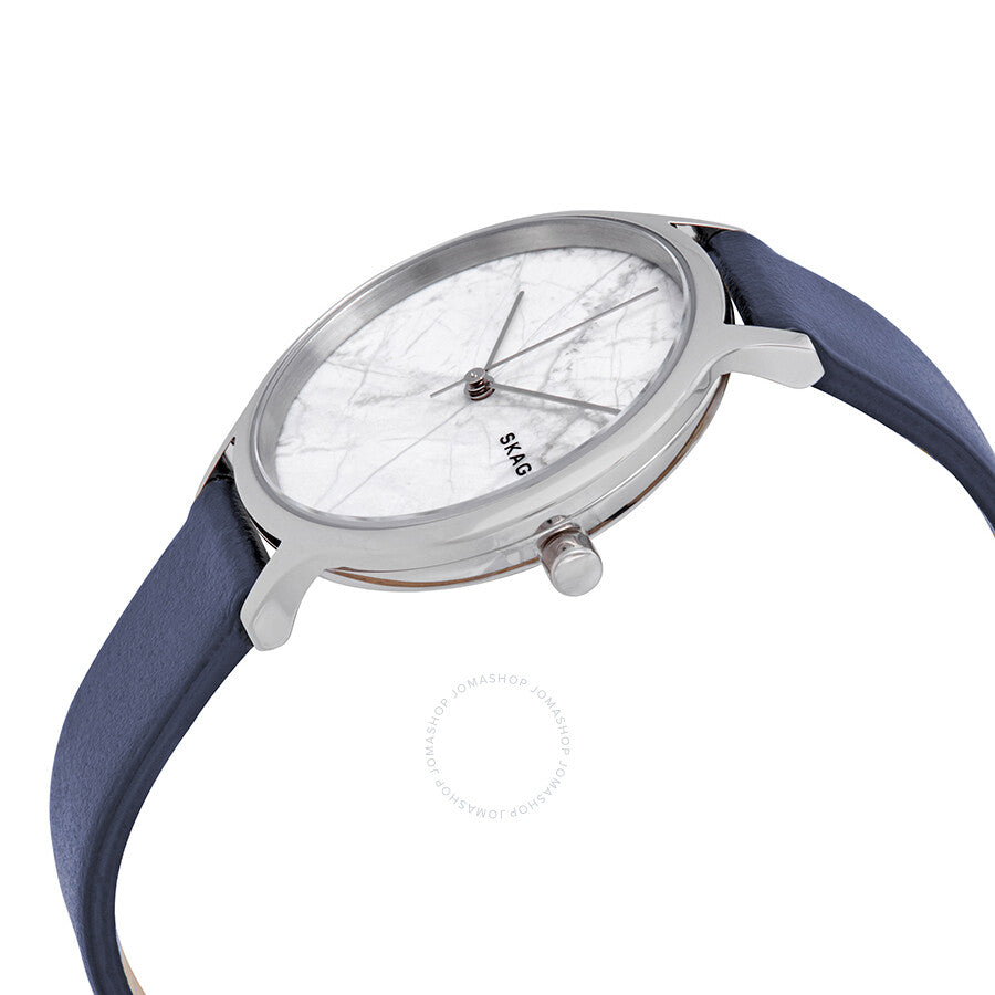 Skagen Anita White Dial Blue leather Ladies Watch SKW2719 - Dawson Watches #2
