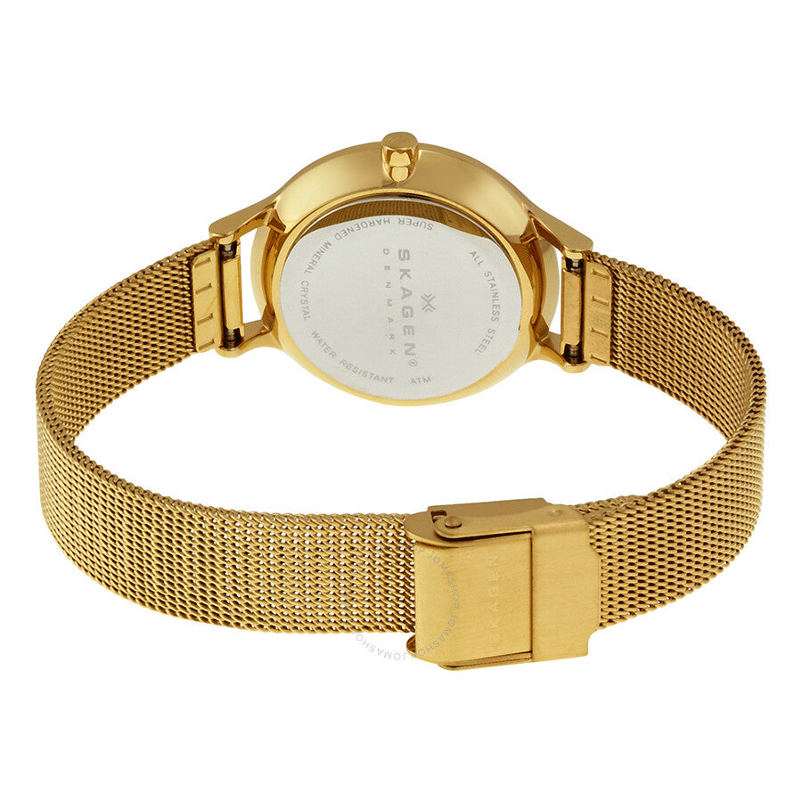 Skagen Anite Silver Dial Gold-tone Mesh Ladies Watch SKW2150 - Dawson Watches #3